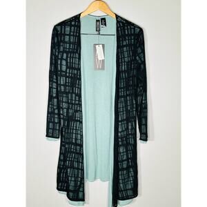 MarlaWynne Layers Black/Blue Cardigan Large